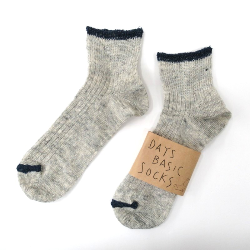 DAYS リネンショート丈ソックス 35285/SVGY×IND04 【日本製】